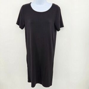 Layers Hatch Black Shirt Maternity Dress Black Plain Casual Form Fitting Stretch